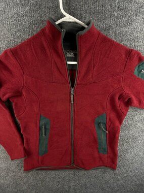 Arc'teryx Polartec Fleece Jacket Women Medium Red Hiking Full Zip Pockets Gorp
